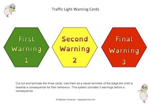Traffic Light Warning Cards